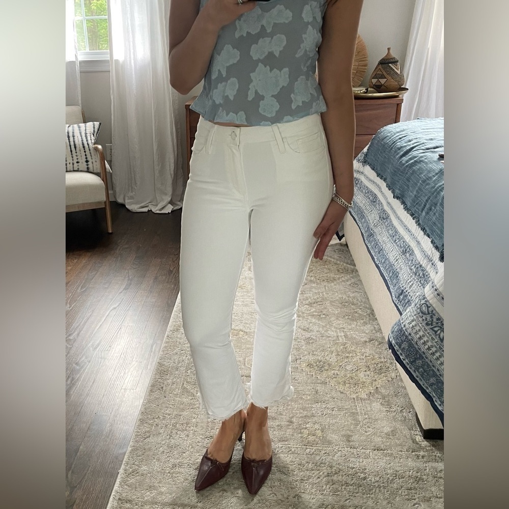 Paige Colette Crop Flare White Jeans size 27 - Picture 5 of 12